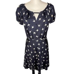 Nina Ricci silk dress birds swallows Paris